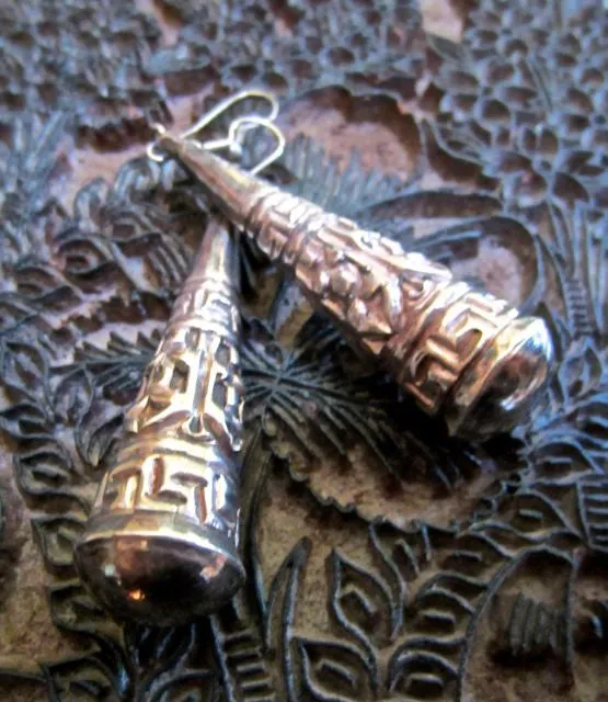 Ornate Tibetan Silver Comet Drop Earrings