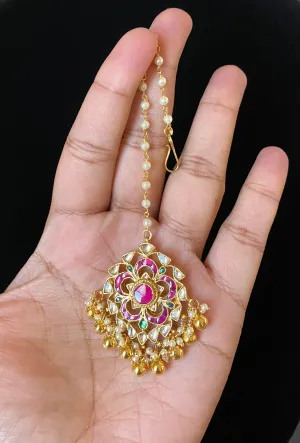 Pachi Kundan Maang Tika With Gold Finish HA43