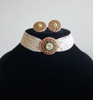 Pachi Kundan Sugar Pearls Choker Set With Gold Plating