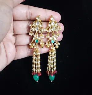 Pachi Kundan Tassel Earrings With Gold Plating SB47