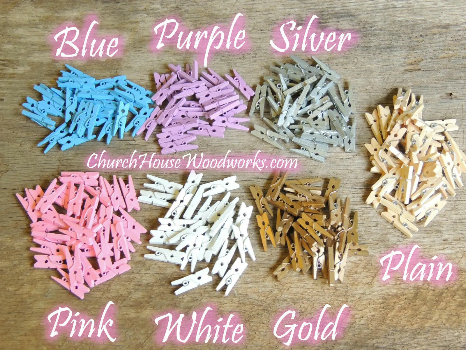 Pack of 100 Mini Light Green Clothespins