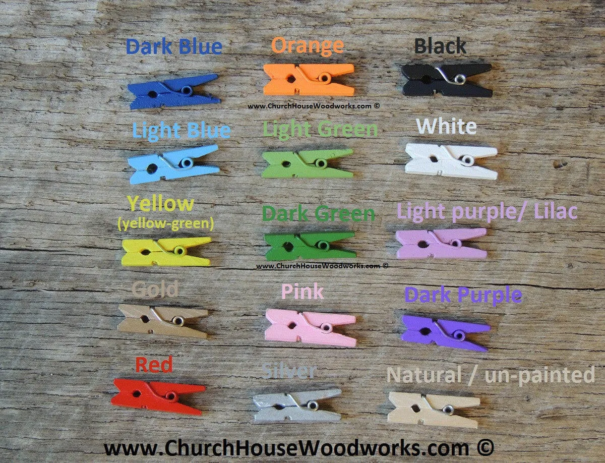 Pack of 100 Mini Light Green Clothespins