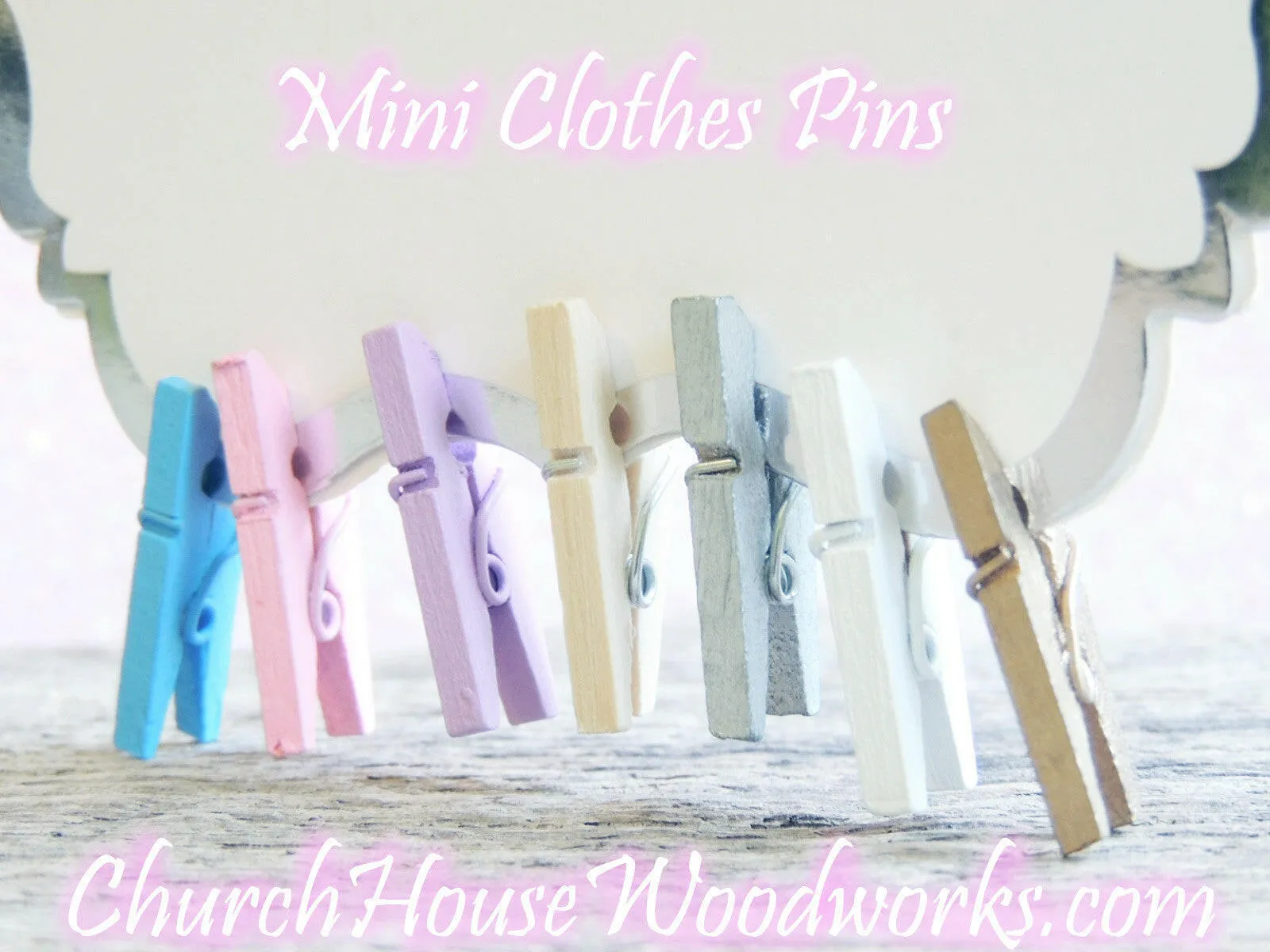Pack of 100 Mini Light Green Clothespins
