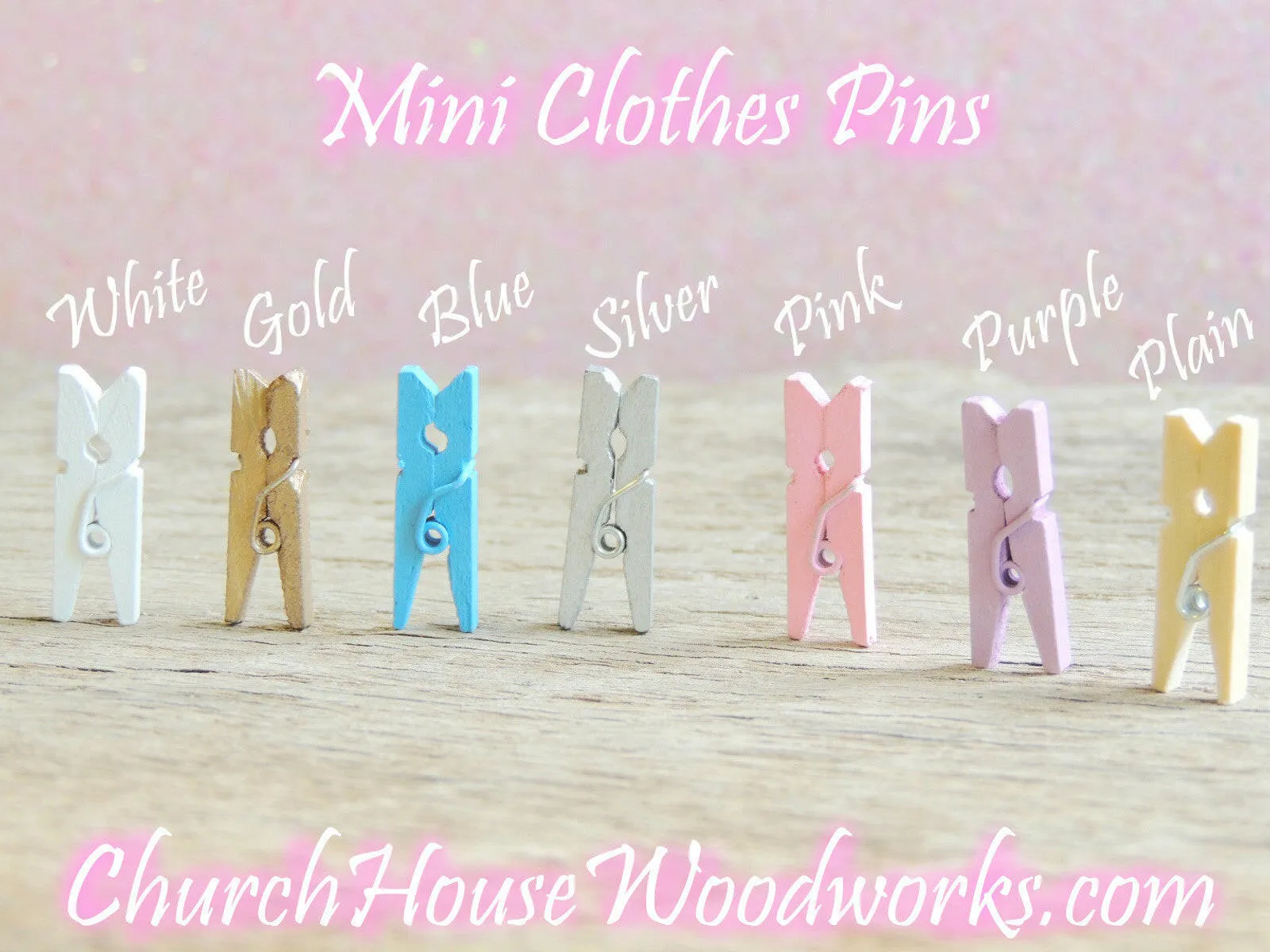 Pack of 100 Mini Light Green Clothespins