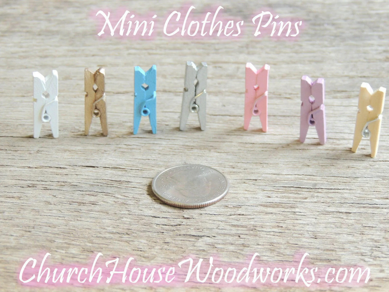 Pack of 100 Mini Light Green Clothespins