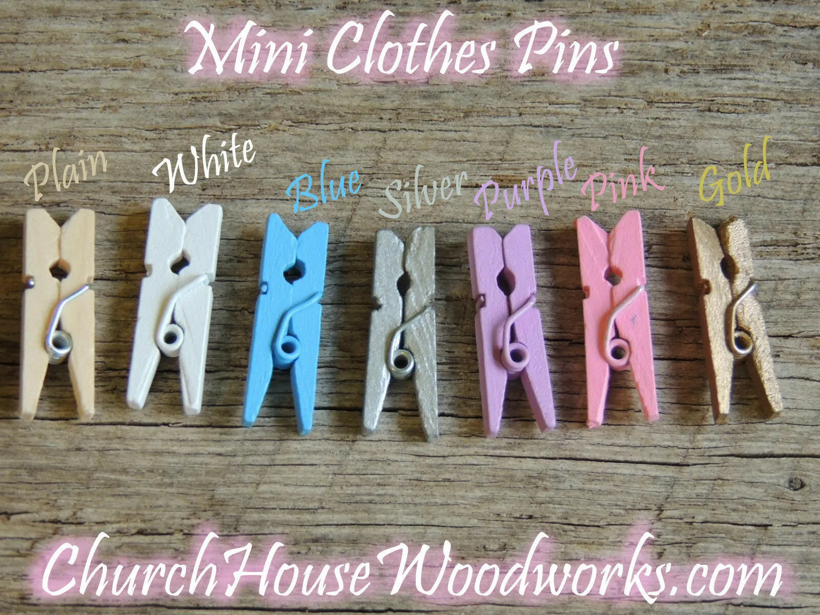 Pack of 100 Mini Light Green Clothespins