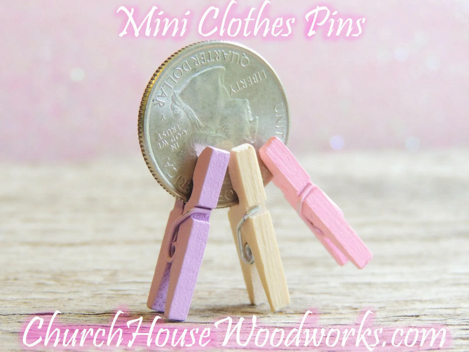 Pack of 100 Mini Light Green Clothespins