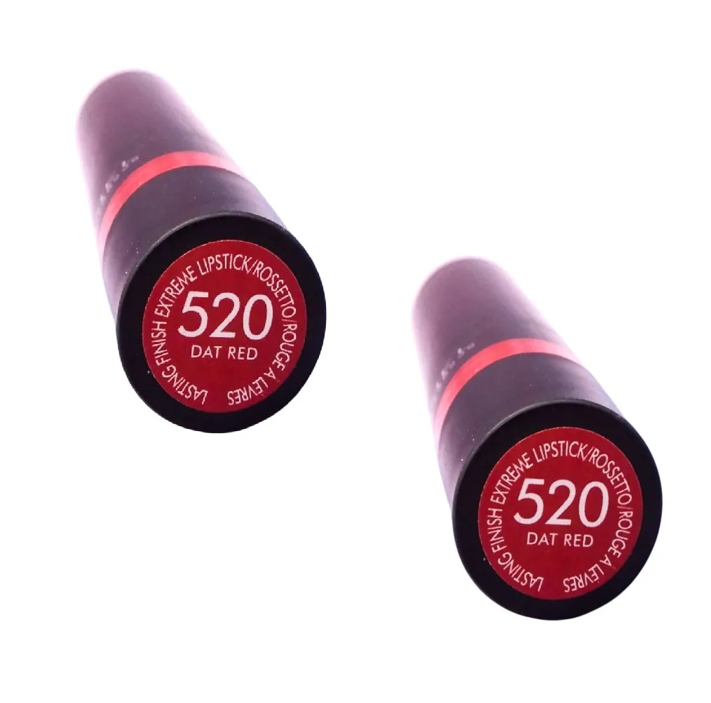 Pack of 2 Rimmel London Lasting Finish Extreme Lipstick, Dat Red 520