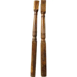 Pair of Danish 17th Century Oak Farmhouse Architectural Columns