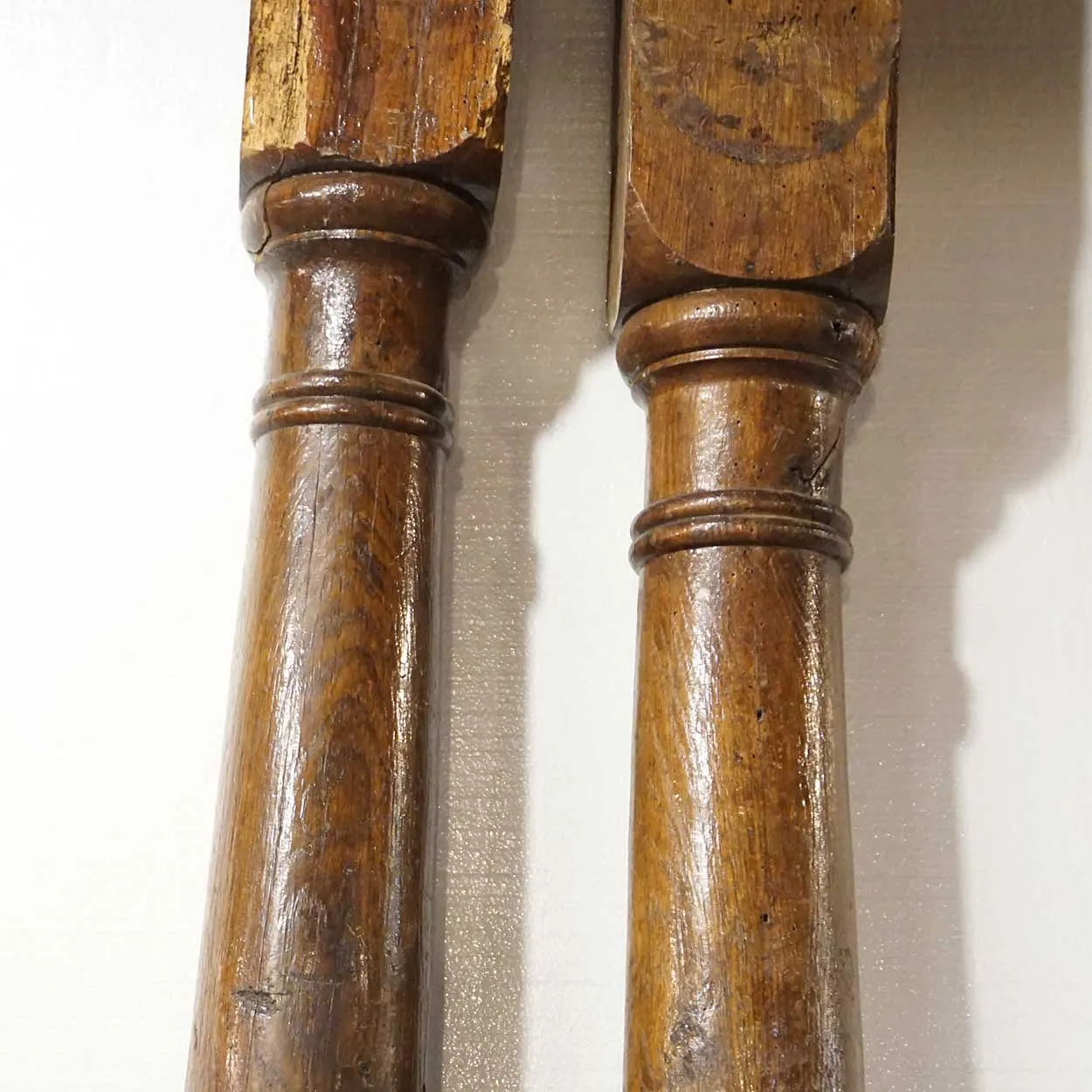 Pair of Danish 17th Century Oak Farmhouse Architectural Columns