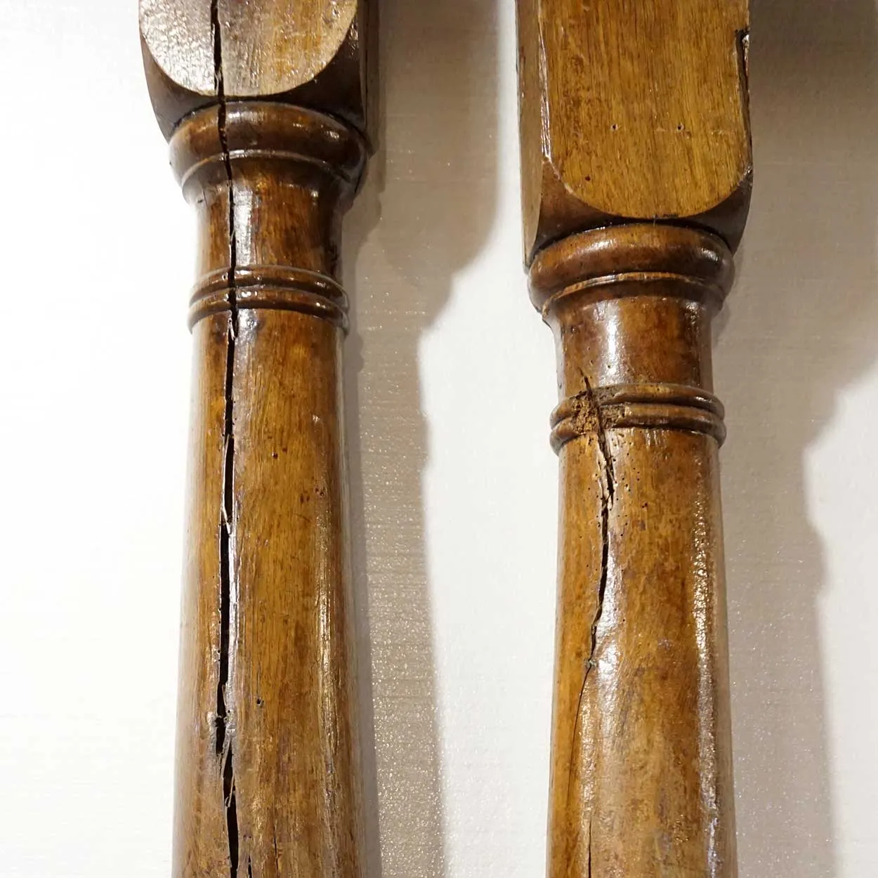 Pair of Danish 17th Century Oak Farmhouse Architectural Columns