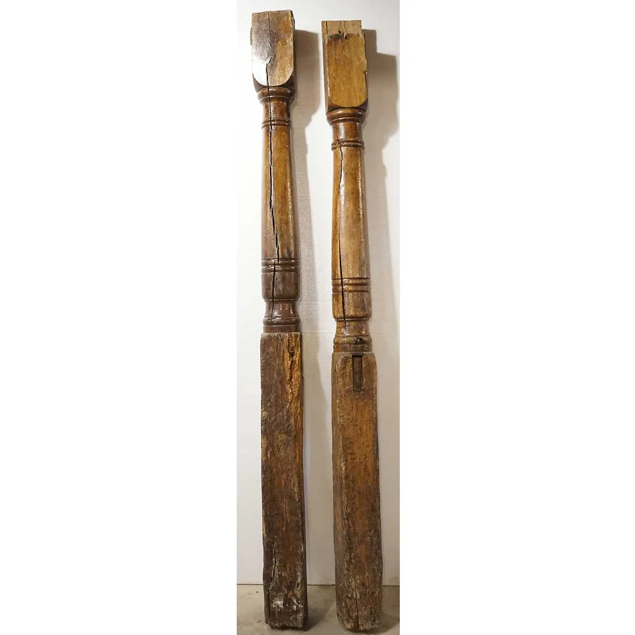 Pair of Danish 17th Century Oak Farmhouse Architectural Columns