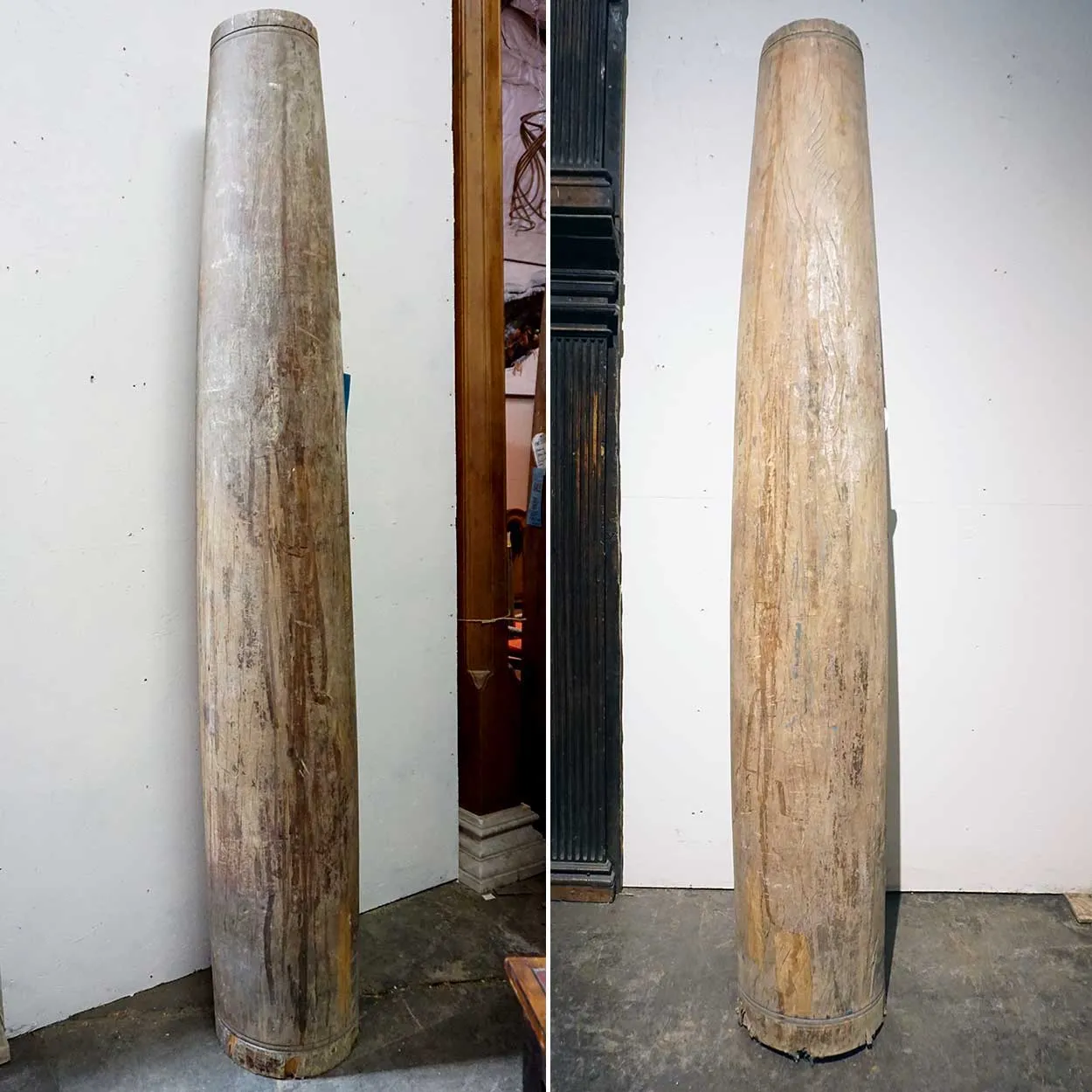 Pair of Very Large Indian Solid Satinwood Architectural Columns
