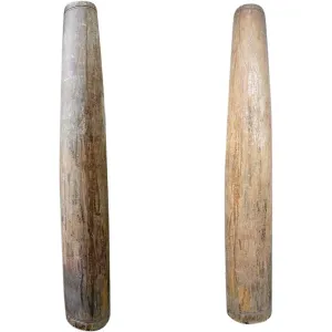 Pair of Very Large Indian Solid Satinwood Architectural Columns