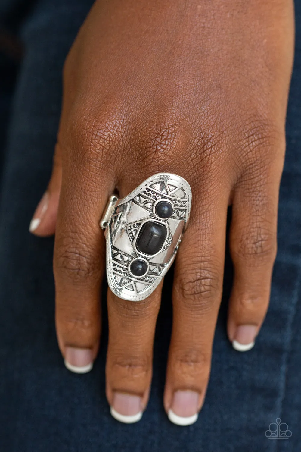 Paparazzi Accessories - Desert Paint - Black Ring