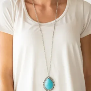 Paparazzi - Full Frontier -  Long Turquoise Blue Necklace