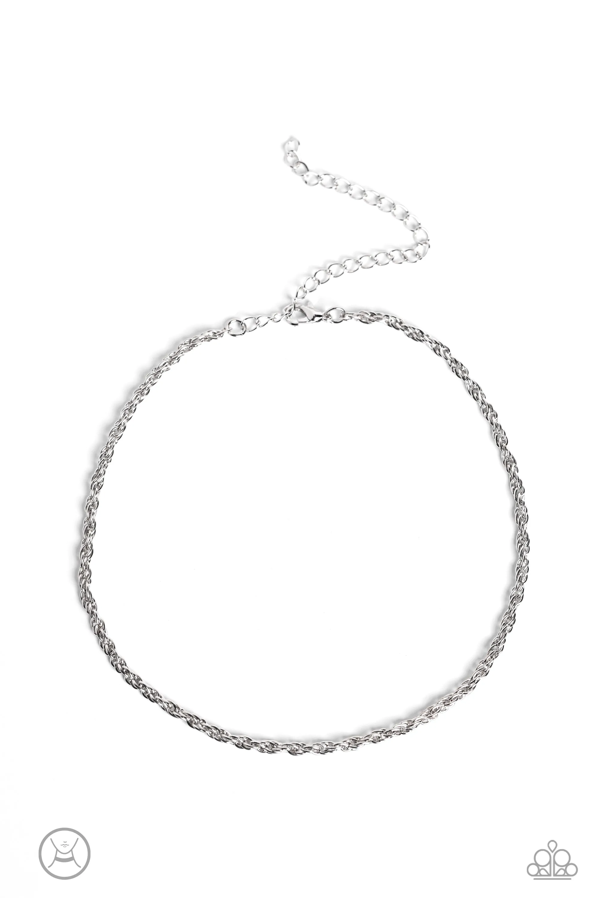 Paparazzi Glimmer of ROPE - Silver Choker