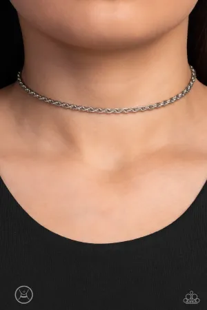 Paparazzi Glimmer of ROPE - Silver Choker