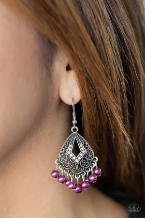 Paparazzi -Gracefully Gatsby - Purple Earrings