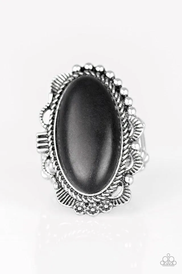 Paparazzi Open Range Ring Black