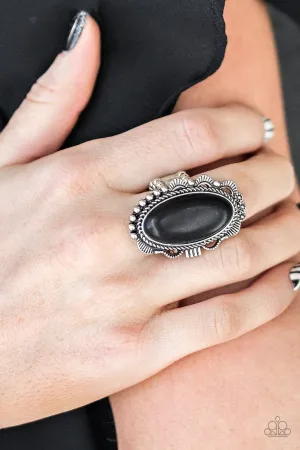 Paparazzi Open Range Ring Black