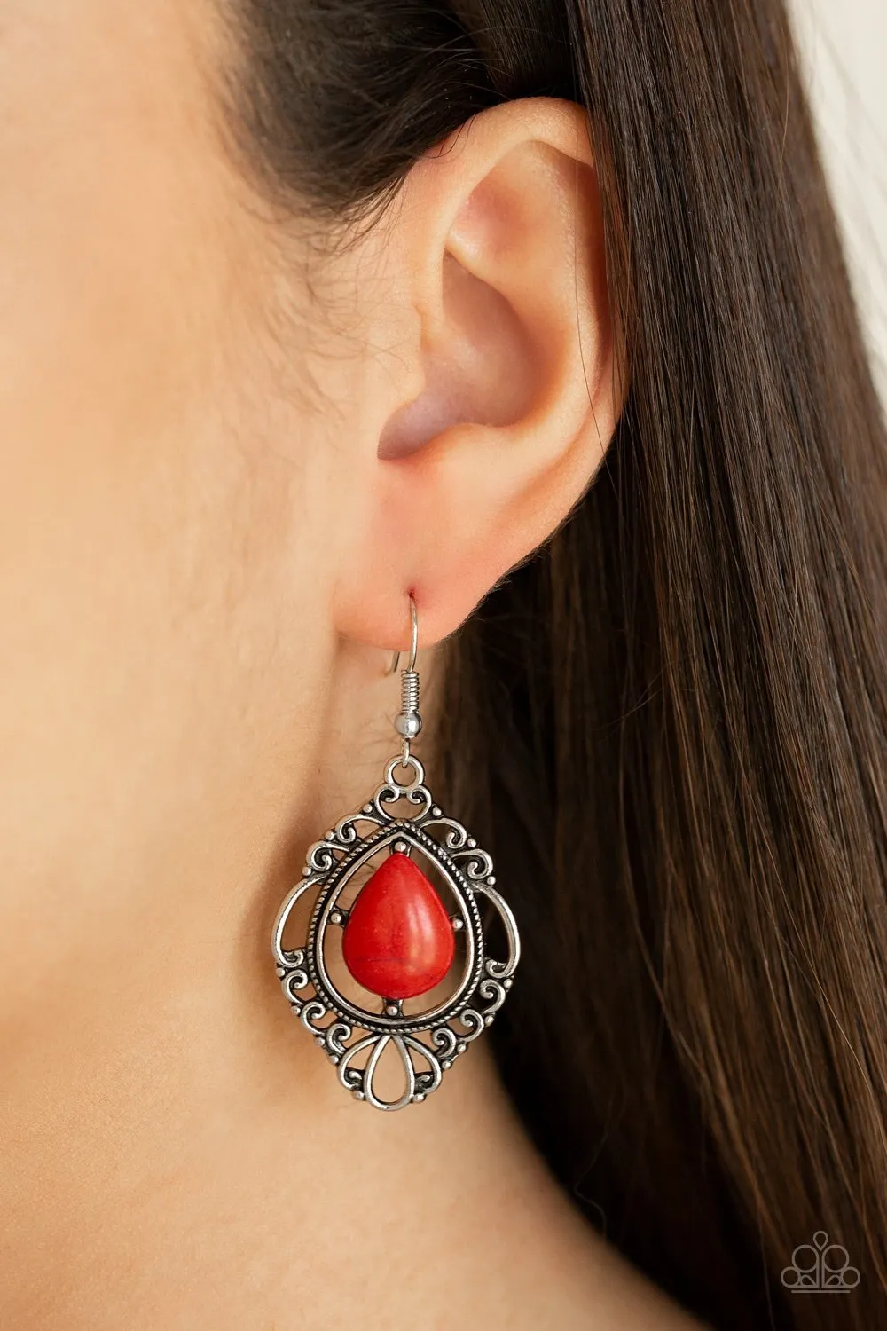 Paparazzi Southern Fairytale Earrings Red