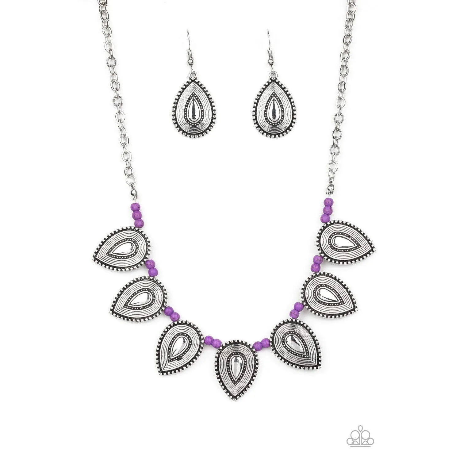 Paparazzi Terra Trailblazer Purple Necklace & Earrings Set