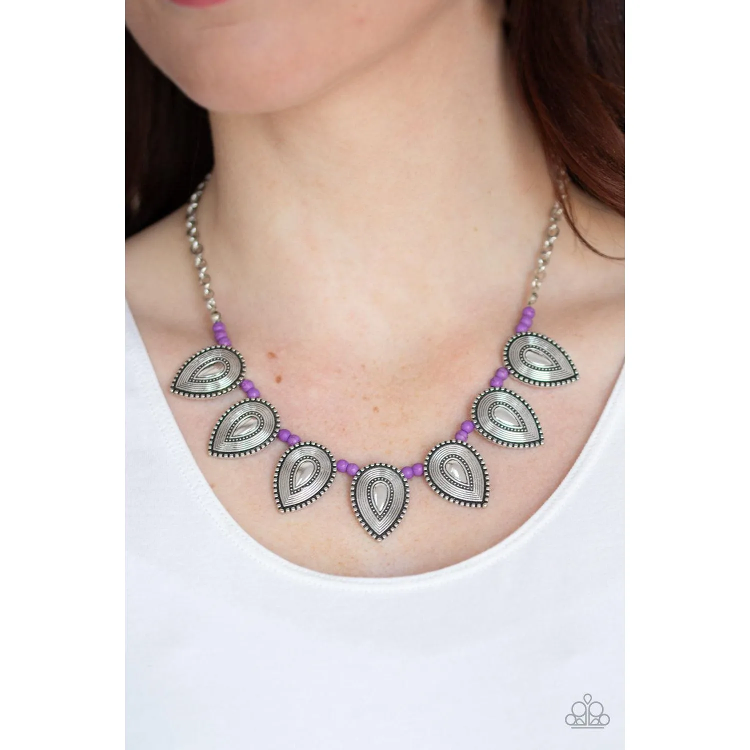 Paparazzi Terra Trailblazer Purple Necklace & Earrings Set