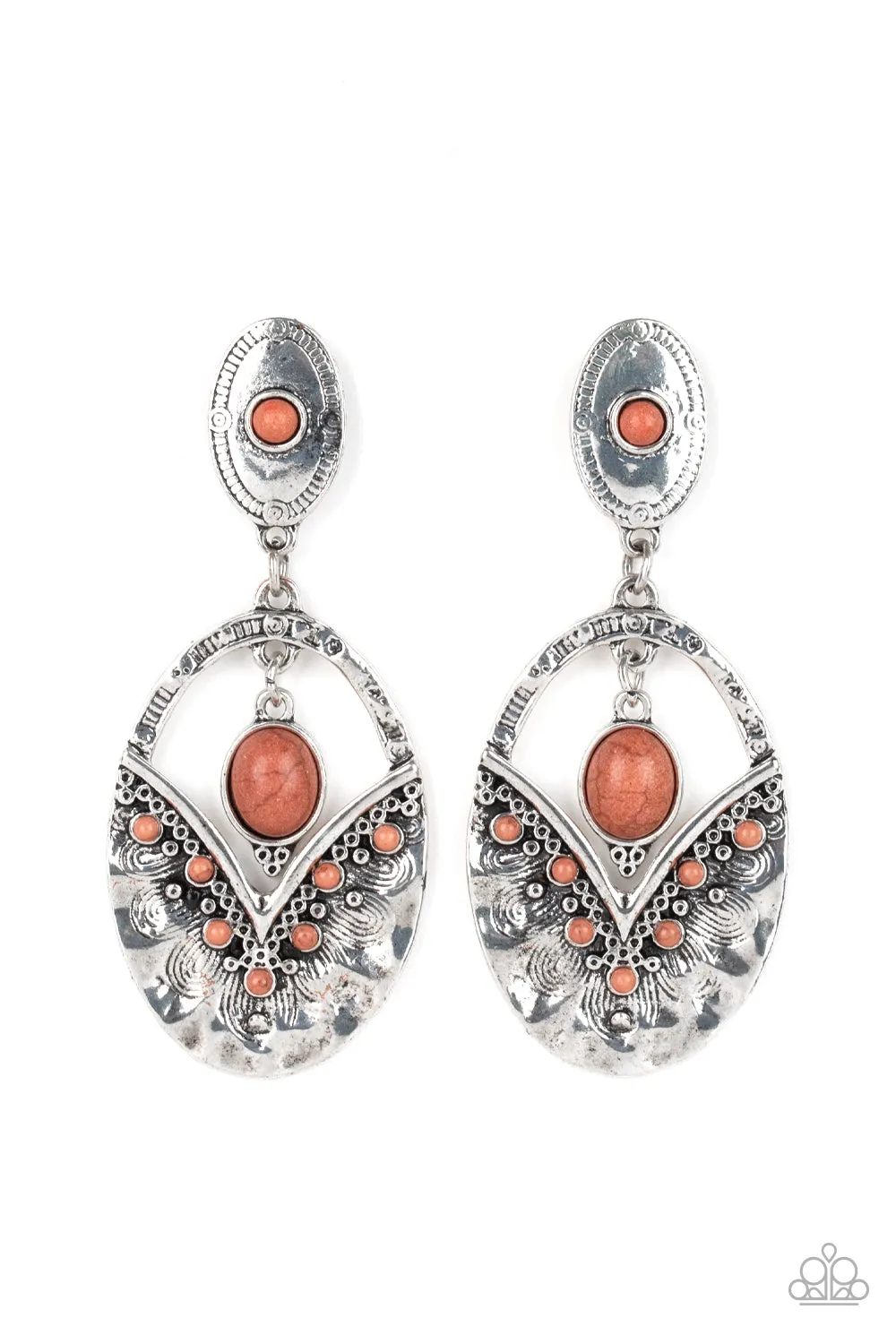Paparazzi - Terra Tribute - Brown Earrings