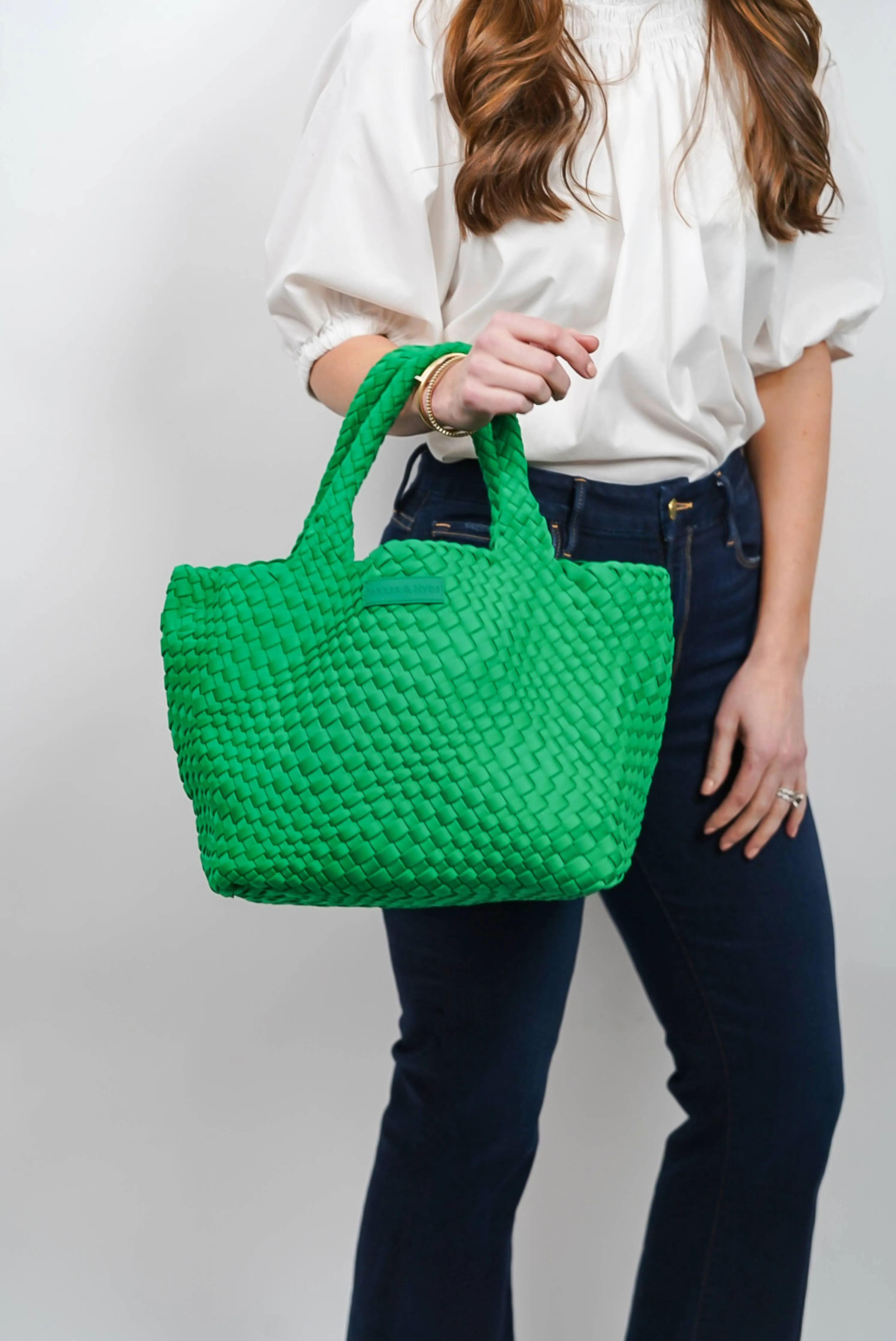 Parker & Hyde - Kelly Green Woven Tote