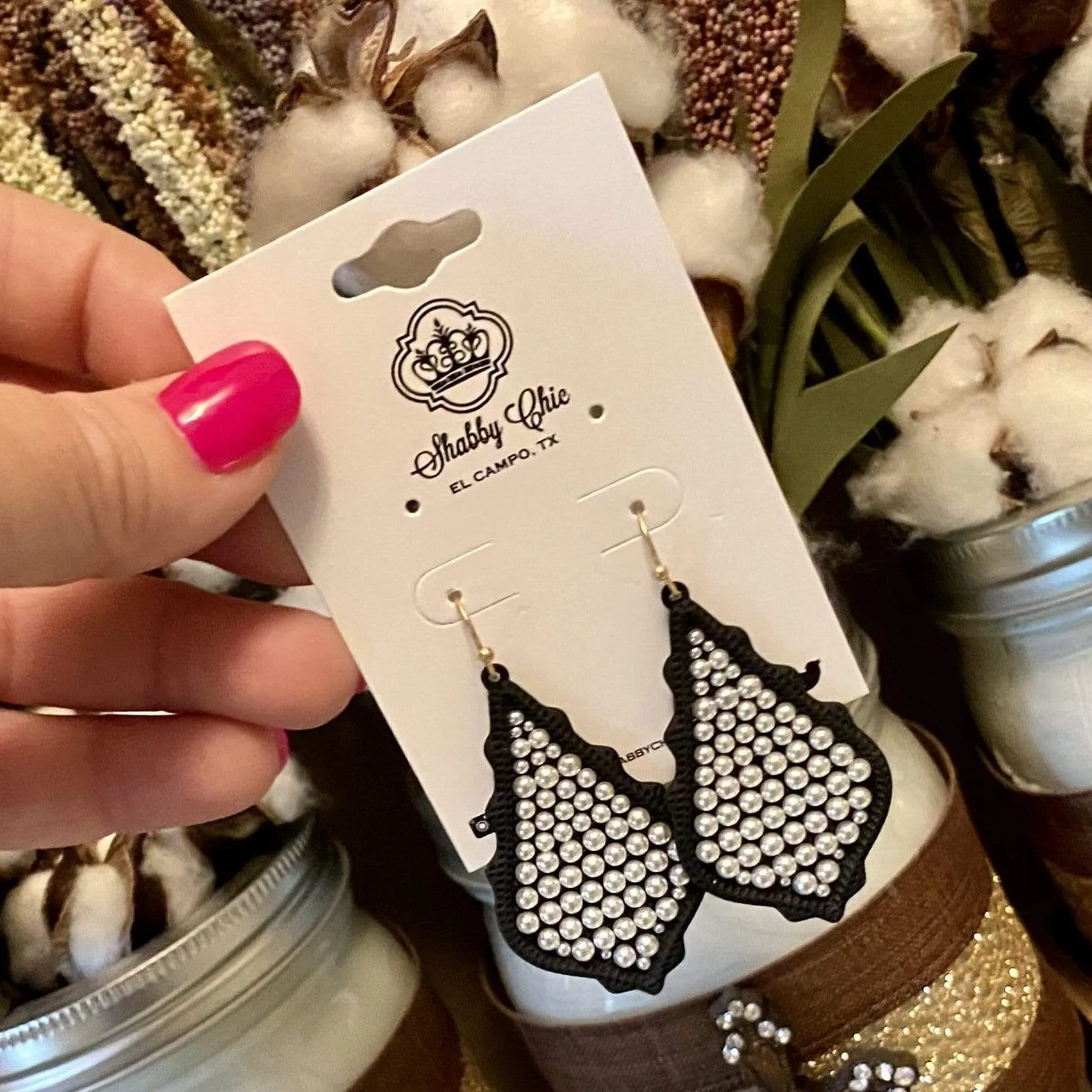 Pearl Girl Earrings - Black