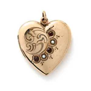 Pearl Heart Vintage Locket