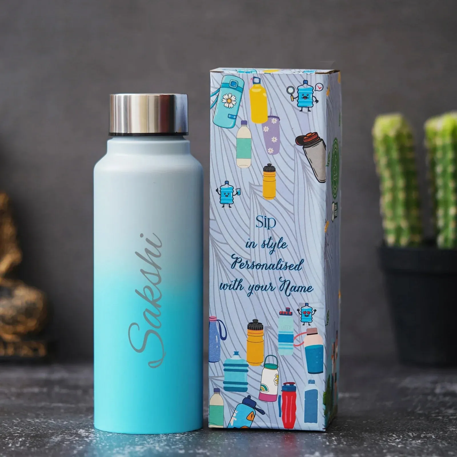 Personalized Lady Wallet with Classic Bottle 2.0 - Grey