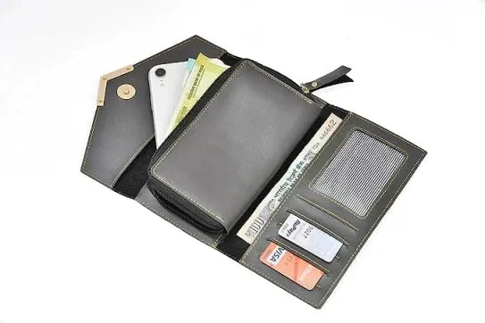 Personalized Lady Wallet with Classic Bottle 2.0 - Grey
