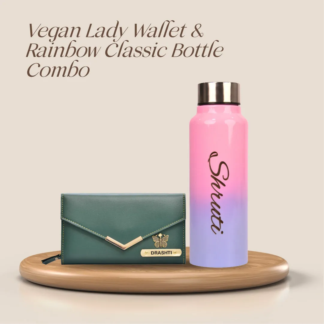 Personalized Lady Wallet with Classic Bottle 2.0 - Grey