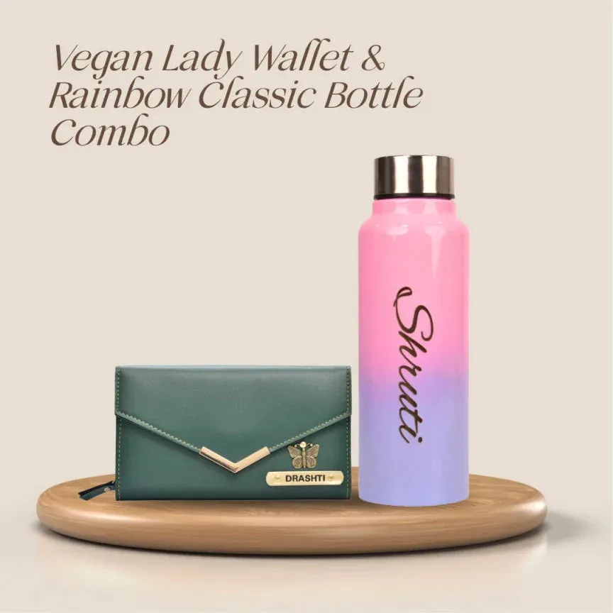 Personalized Lady Wallet with Classic Bottle 2.0 - Grey
