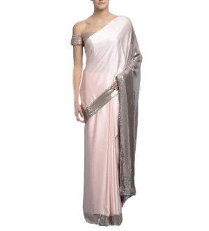 Pink Colour Designer Saree in Satin
