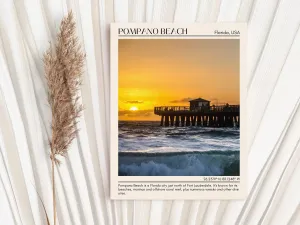Pompano Beach Minimal Wall Art, Florida, USA