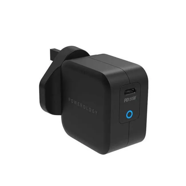 Powerology - Ultra-Compact 20W Power Delivery GaN Charger ( Black )