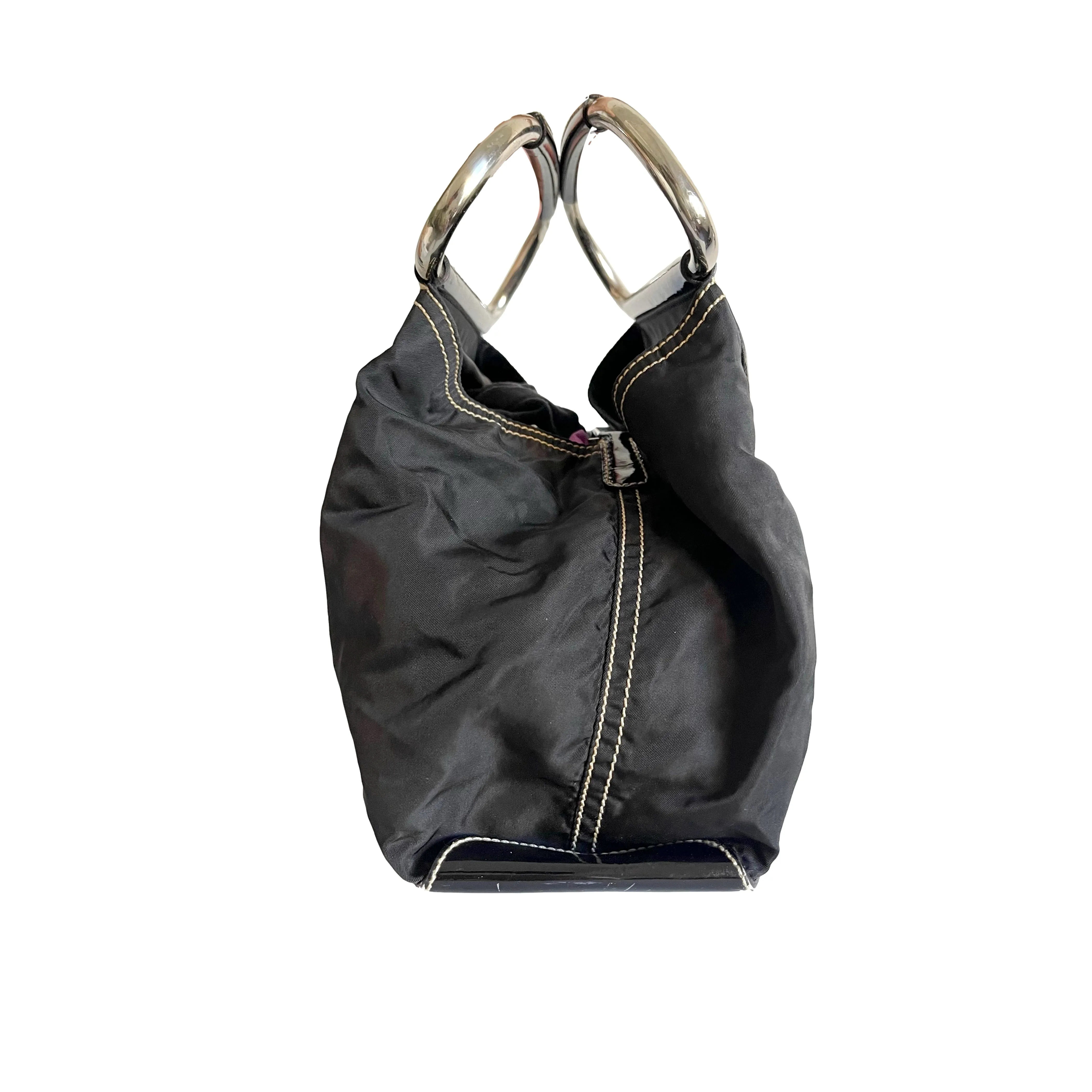 Prada Black Nylon Top Handle Bag