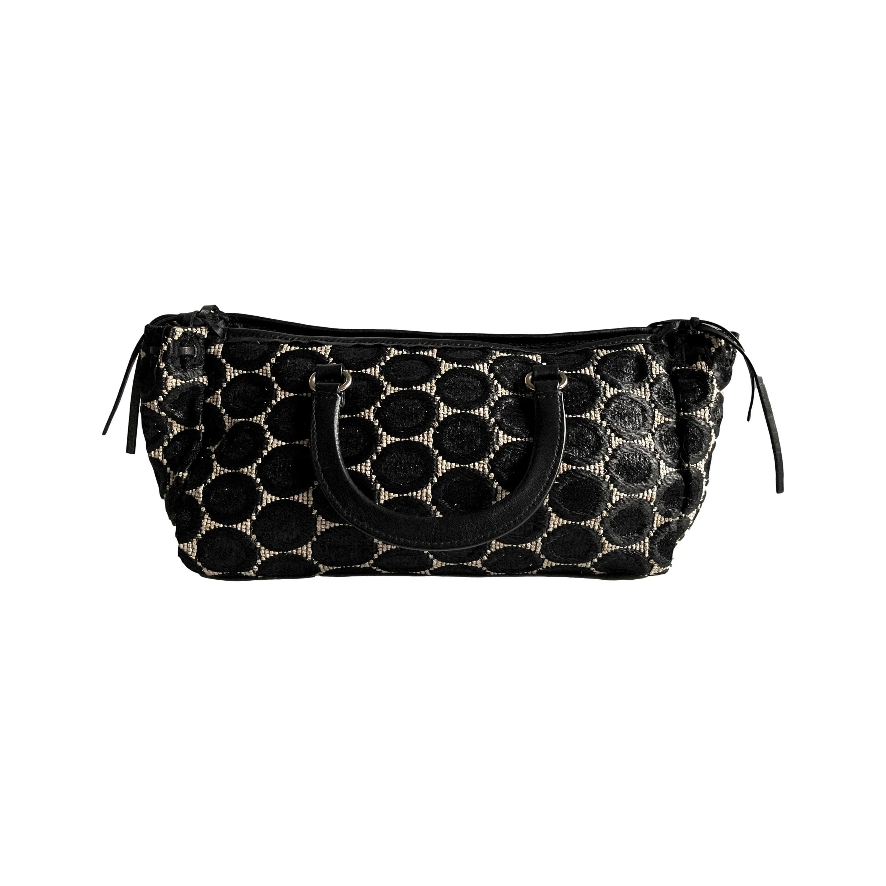 Prada Black Polka Dot Top Handle