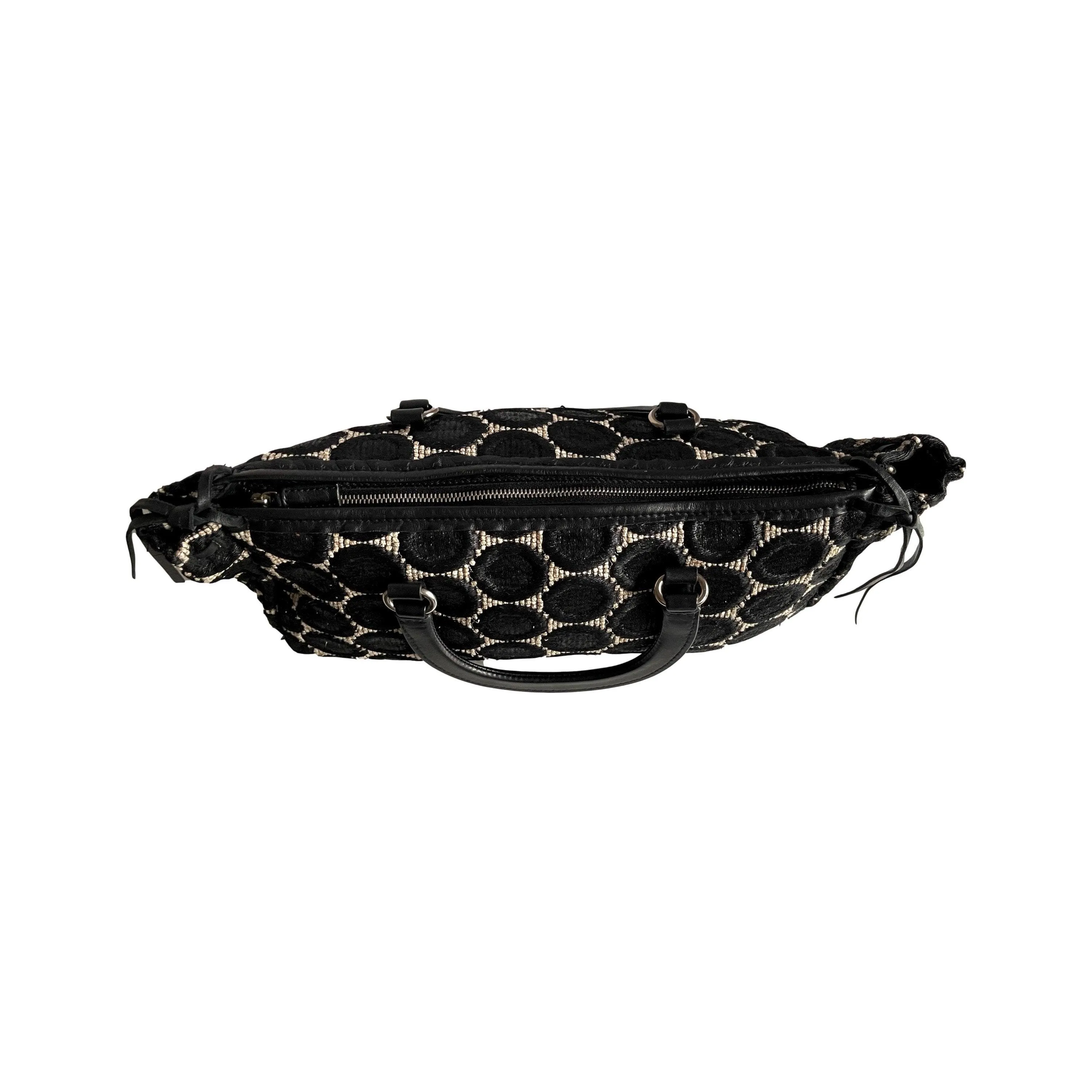 Prada Black Polka Dot Top Handle