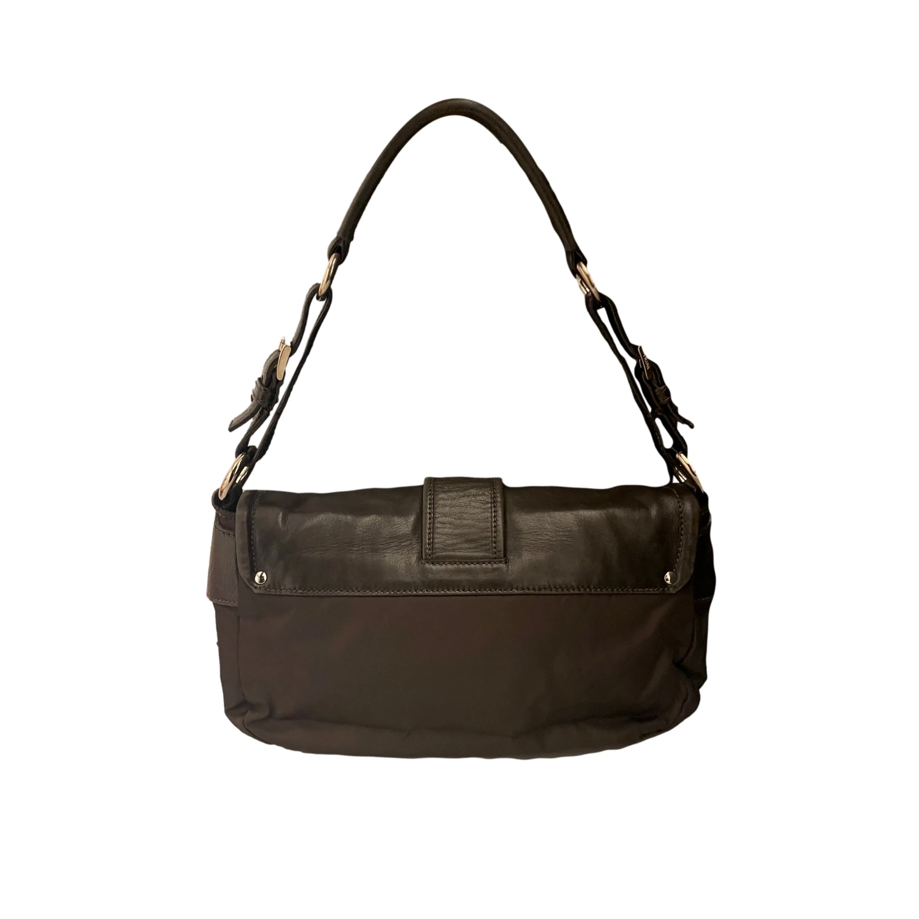 Prada Brown Nylon/Leather Shoulder Bag