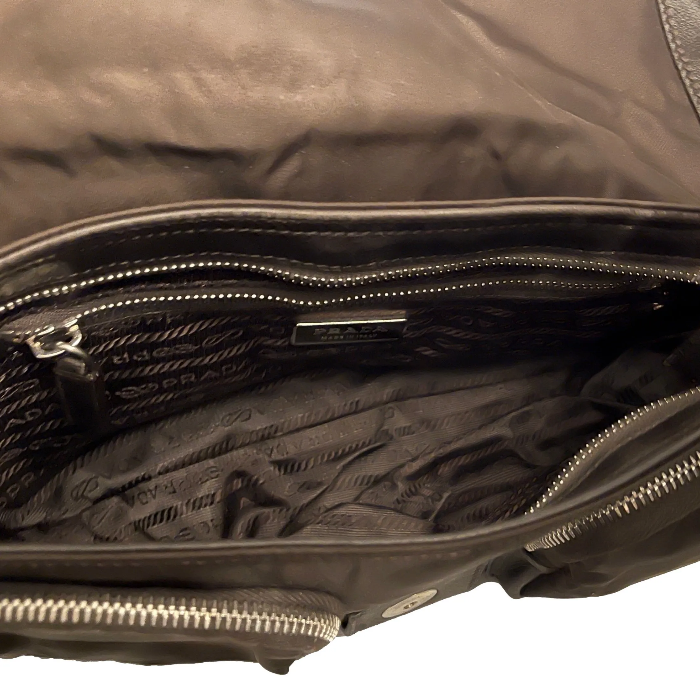 Prada Brown Nylon/Leather Shoulder Bag