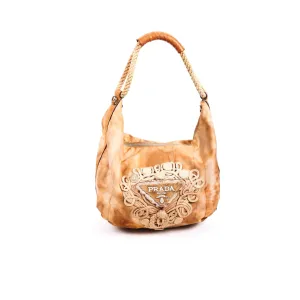 Prada Tan Logo Shoulder Bag