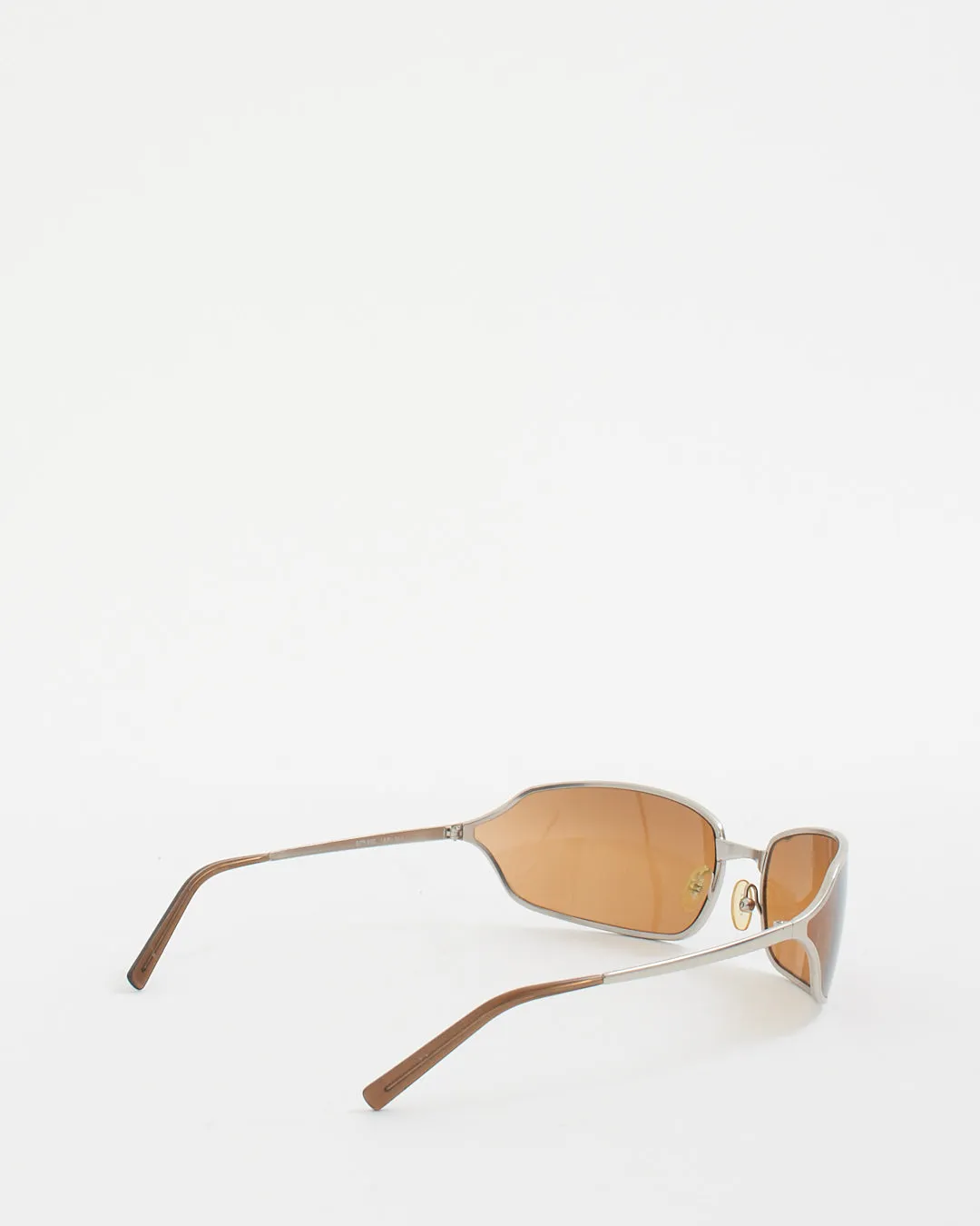Prada Vintage Metal Shield SPR59E Brown Lens Sunglasses