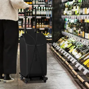 Premium Folding Personal Wheeled Shopping Grocery Bag Cart