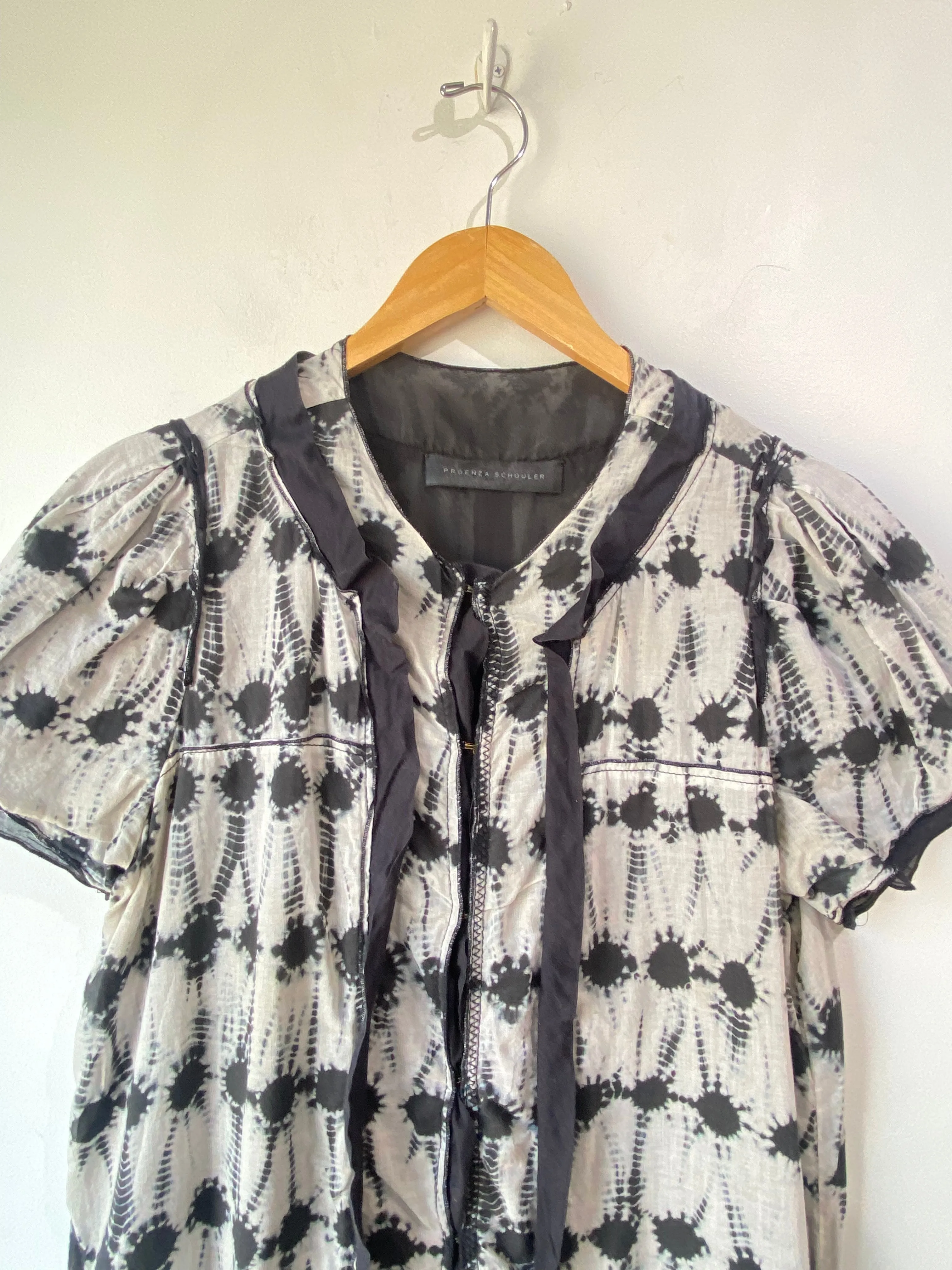 Proenza Schouler Black & White Tiedye Dress