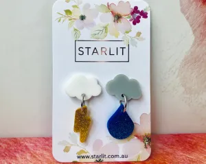 ‘Rain Clouds' Mini Stud Earrings