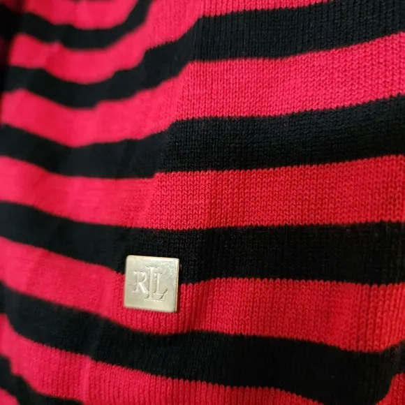 🔥Ralph Lauren Silk Blend Gold Trim Turtleneck